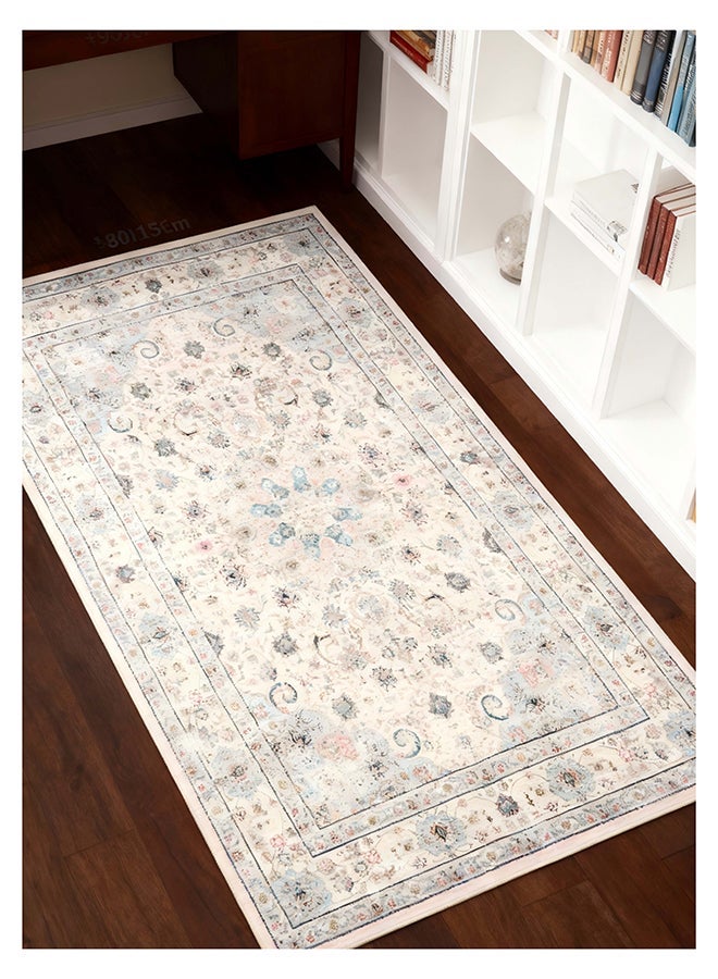 Noon East Carpet Rug Anti-Slip-  Size- 153 x 214 cm - 5x7 ft | Royal Heritage Design | Color- Misty blue| Ideal as Carpets for Living room, Bedroom, Office, Entry hallways, Foyers or balcony - Image 5